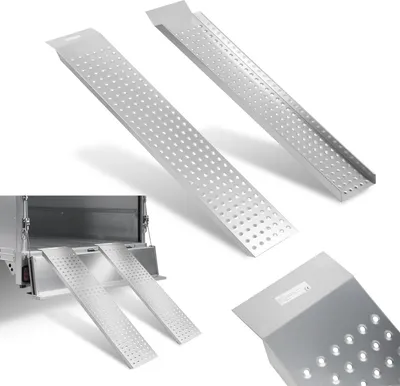 Produktbild von Jayseuw 2X Auffahrrampe Verladerampe 135 x 22.5 x 4 cm Rampe Verladeschiene Auto Laderampe für Motorrad, Anhänger bis 400kg