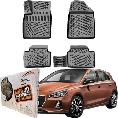Produktbild von Trimak Autofußmatten kompatibel mit HYUNDAI i30 (3.Gen.) ab 2017 Auto Allwetter Gummimatten