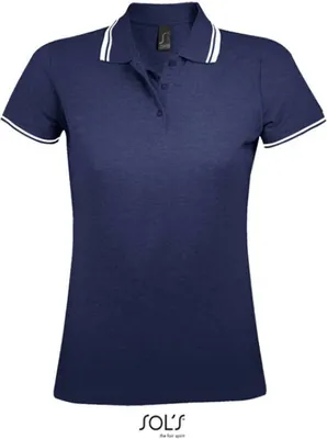 Produktbild von SOLs 00578 | Damen Polo Shirt Pasadena - Farbe: French Navy/White - Größe: L