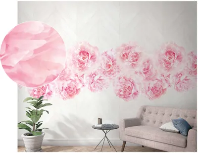 Produktbild von NEWROOM Tapete Rosa Vliestapete Blumen - Wandbild Floral Weiß Rosen Pfingstrosen Tapete Romantisch Blumentapete