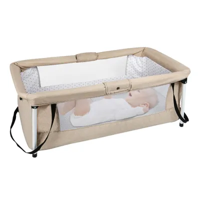 Produktbild von Beistellbett Babywiege faltbar mit Matratze Moskitonetz Netzgewebe Babybett 90x50x35cm Beige