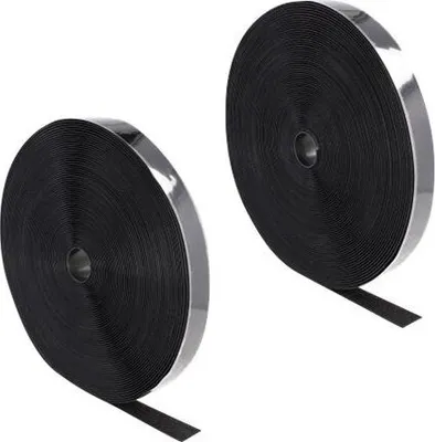 Produktbild von Delock Strapazierfähiges Klettband selbstklebend mit Haft- und Flauschband L 25 m x B 25 mm schwarz