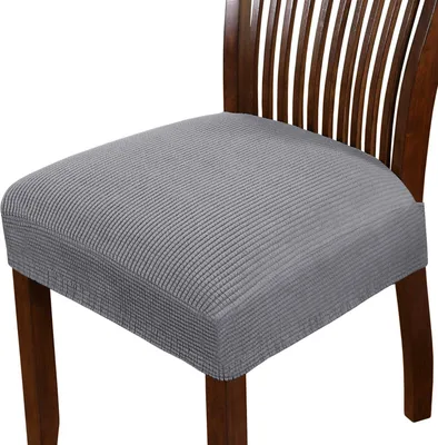 Produktbild von 2er-Set Stuhlsitzbezüge aus Stretch-Elasthan, abnehmbare und waschbare Stuhlsitzbezüge für Esszimmer- und Küchenstühle.