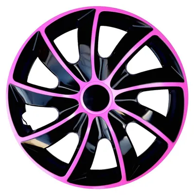 Produktbild von NRM Quad, zweifarbige Radzierleisten – 14 Zoll – Schwarz und Pink – Set mit 4 Stück