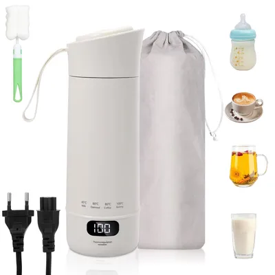 Mini-Wasserkocher 400 ml, Edelstahl 304, 4 Temperaturen, tragbar