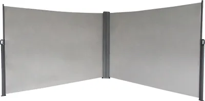 Produktbild von SVITA Doppel Seitenmarkise 600x160cm Sichtschutz Sonnenschutz ausziehbar Hellgrau