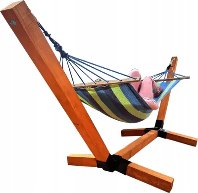 Obrázok produktu pre Rám hojdacej siete s drevenou hojdačkou, stojan na hojdaciu sieť, hojdačka 100x100, držiak hojdacej siete s nosnosťou do 350 kg