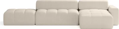 Produktbild von FEDVE Ecksofa RIFU LA aus Bouclé-Stoff mit Schlaffunktion, Beige