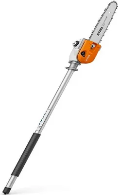 A STIHL pole saw attachment is shown against a white background.