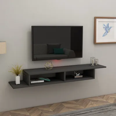 Produktbild von Skye Decor, Muson - Anthracite, Fernsehtisch, Anthrazit, 100 % MELAMINBESCHICHTETE SPANPLATTEN, 120 x 29,6 x 18,2 cm
