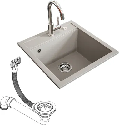 Produktbild von Spülbecken Bergström Tesa Beige 49 x 51 cm, Model 29498