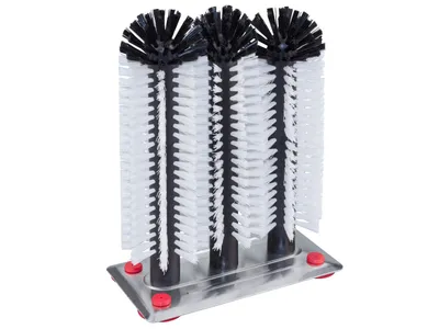 Produktbild von BÜMAG eG Profi Gläserspülbürste mit 3 Säulen (24/24/24 cm) - mit großer Aluminium-Saugplatte - Gläserbürste - Spülbürste für Gläser