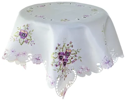 Produktbild von Tischdecke ELKE Stiefmütterchen lila Polyester 110 x 110 cm