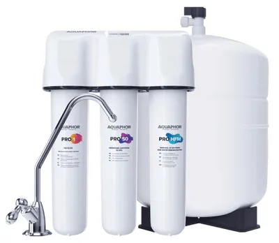 Produktbild von AQUAPHOR PRO50-HFM Umkehrosmoseanlage Trinkwasser-Umkehrosmose-System mit Keimsperre und Remineralisierung PRO-HFM Kartusche für Trinkwasser 7,8l/h - 190 Liter am Tag