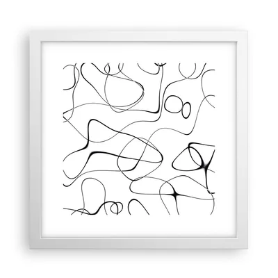 Produktbild von Gerahmtes Poster - Weißer Rahmen - Linie nichts Muster - 30x30 cm - Wand Bild - Wanddeko - Wandbilder - Kunstposter - Wandposter - Bilderrahmen - Bilder - Kunstdruck - Wanddekoration - P2WAC30x30-5054