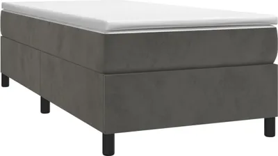 Obrázok produktu pre vidaXL Box spring bed frame dark grey 90x200 cm velvet