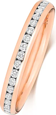 Produktbild von 18 Karat (750) Rotgold Halb Eternity Damen - Diamant Trauring/Ehering/Hochzeitsring Brillant-Schliff 0.24 Karat G - SI1, 54 (17.2); TRS1878618KRRSN