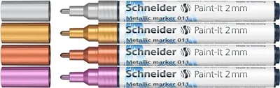 Produktbild von Metallicmarker Paint-It 011 - 2 mm sortiert 4er Etui Set 1. Packung mit 14 Stück