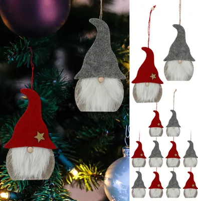 Produktbild von Wichtel 12er Set je 6x rot und 6x grau zum Aufhängen H15cm Zwerg Weihnachtswichtel Wichtelmännchen Zwerg Adventsdeko Weihnachtsdeko