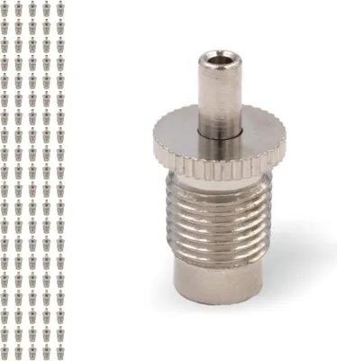 Produktbild von 100x Drahtseilhalter / Gripper 15, M10 x 1 Außengewinde, für Drahtseil Ø 1,0 - 1,5 mm | vernickelt