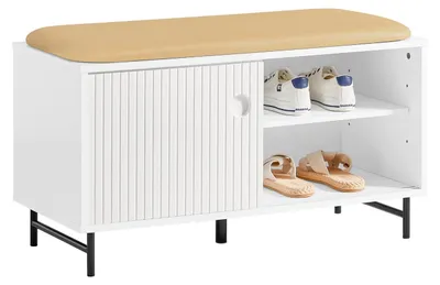 Produktbild von Schuhschrank - Schuhregal - Schuhbank - Halteelement für Möbel - Aufbewahrungsmöbel - MDF, weiß