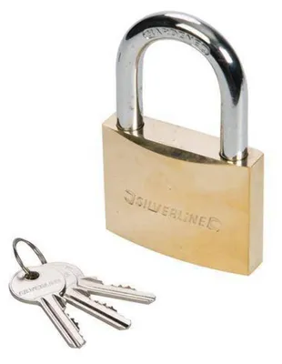 Imagen del producto de Candado de 30 mm, latón, Silverline MSS02, candado de seguridad