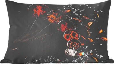 Produktbild von MuchoWow® Zierkissen Sofakissen Wohnzimmer Dekokissen 50x30 cm Gewürze - Löffel - Salz - Gewürze - Schwarz - Wohnzimmerdekoration - Polster mit Photo