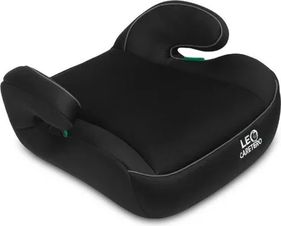 A black child car seat booster.