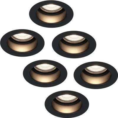 Image de HOFTRONIC - Spot LED encastrable plat 6W 570 lumen 4000K IP65 Noir