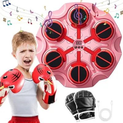 Immagine prodotto di Attrezzi da allenamento elettronici da parete, Bluetooth, per bambini, con guantoni da boxe, per uso domestico