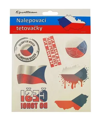 Zdjęcie produktu dla Tatuaż z flagą Republiki Czeskiej - fan Republiki Czeskiej - 7 szt