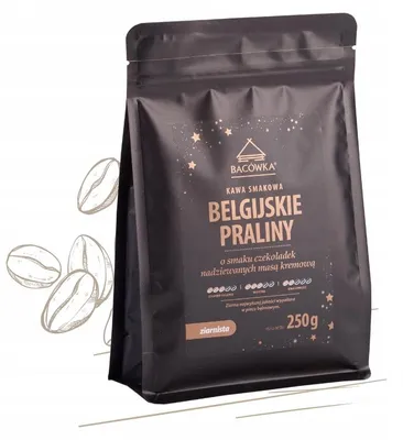 Zdjęcie produktu dla Kawa smakowa Belgijskie Praliny 250g ziarnista Bacówka