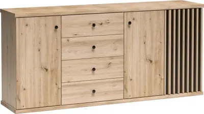 Produktbild von Kondela Dreitürige Kommode mit Schubladen Koli C-20 – Artisan-Eiche / Schwarz