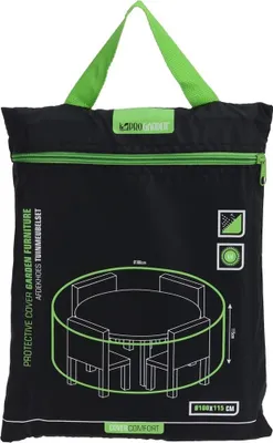 Produktbild von ProGarden Schutzhülle für Runde Garten-Essgruppe 180x115 cm Schwarz