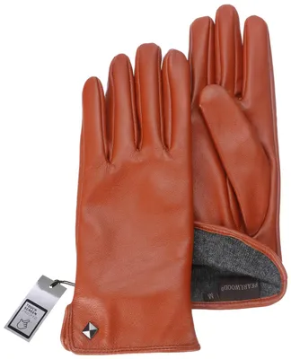 Pearlwood Damen Touchscreen-Lederhandschuhe Meg Woll-Mix-Futter in orange