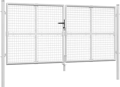 Produktbild von vidaXL Maschen-Gartentor Silber 300x125 cm Verzinkter Stahl