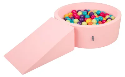 Image de KiddyMoon Aire de jeux En Mousse Avec 200 Balles 7cm Course D'obstacles Ronde Piscine À Balles Avec Gousset Élément Pour Bébés Et Enfants