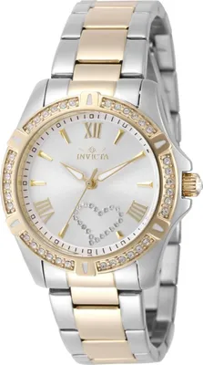 Produktbild von Invicta Angel 49844 Damen Uhr - Quartz Bewegung - Edelstahl mit silbernem Zifferblatt - 34 mm