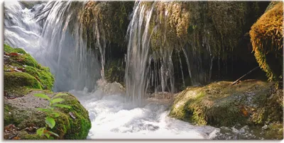 Produktbild von ARTland Leinwandbild Wasserfall Größe: 60x30 cm