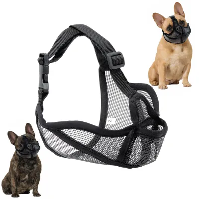 Maulkorb für kurzschnäuzige Hunde, atmungsaktiv, verstellbar, S