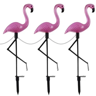 Produktbild von Gardlov 21151 Solar-Gartenlampe „Flamingo“, 3 Stück