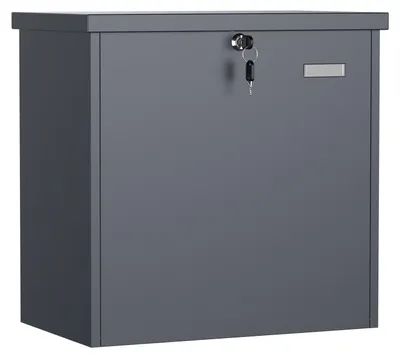 Produktbild von Wiltec Paketkasten grau 508 x 315 x 500 mm, Paketbox Zuhause, private Paketannahme passend für Pakete und Päckchen, Standbriefkasten Wandbriefkasten Stahl