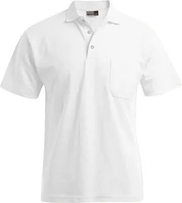 Produktbild von Heavy Poloshirt mit Brusttasche Plus Size Herren, Weiß, 5XL