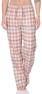 Produktbild von Normann Damen Flanell Schlafanzug Hose kariert – Schlafhose ideal zum relaxen ; altrose , 36
