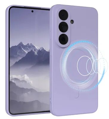 Produktbild von EAZY CASE - Silikonhülle MagSafe für Samsung Galaxy S26, Hülle Silikon, weich stoßfeste Magnet Handyhülle, Schutzhülle mit Kameraschutz, TPU Bumper in Lila