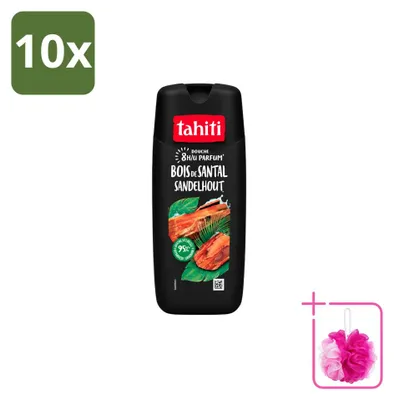 Imagen del producto de 10 unidades de gel de ducha Tahiti, aroma a sándalo, 315 ml - Paquete ahorro