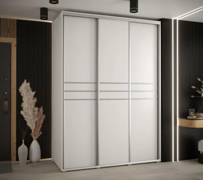 Obrázok produktu pre Šatníková skriňa ASIRI 10 - 170/60 cm, biela / strieborná