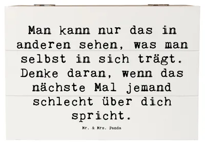 Produktbild von Mr. & Mrs. Panda Holztruhe Spruch Mobbing bewältigen Spiegelbild 22 x 15 cm - Weiß - Geschenk, Hoffnung, schmuckbox, Aufmunterung, Mut, Trost, geschenkkiste, fotobox, Box