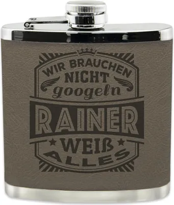 Produktbild von Personalisierter echter Kerl Flachmann mit Namen- Rainer