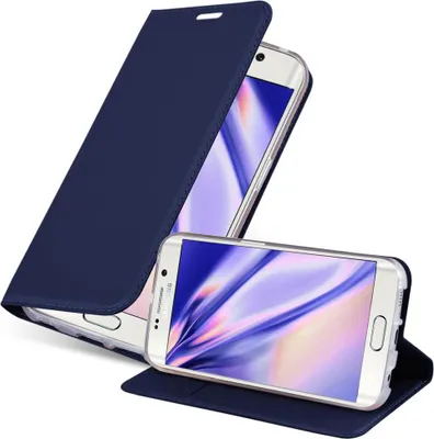 Image de Cadorabo Housse pour Samsung Galaxy S6 EDGE Housse en bleu Cover Etui Book Case Booklet